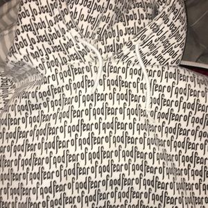 White fear of god hoodie